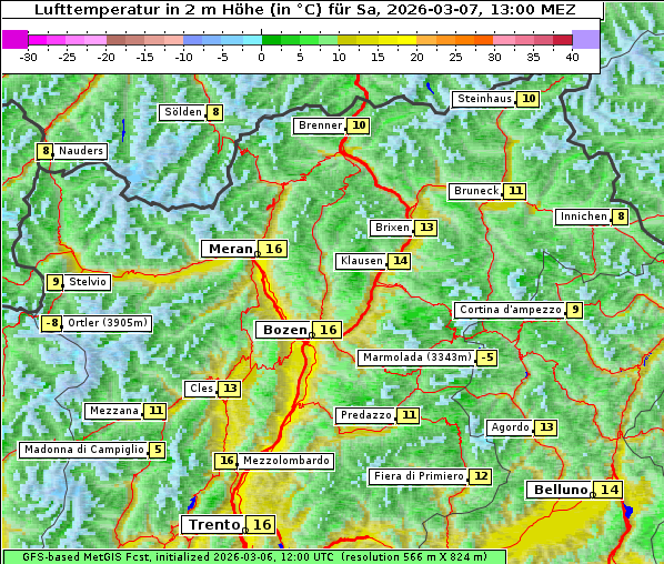 Temperatur, 7. 3. 2026
