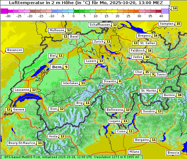 Temperatur, 20. 10. 2025