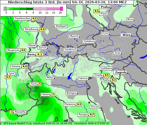 Niederschlag, 10. 3. 2026