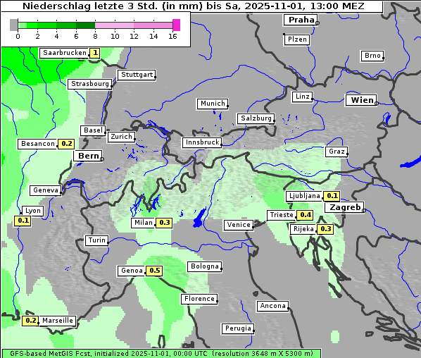 Niederschlag, 1. 11. 2025