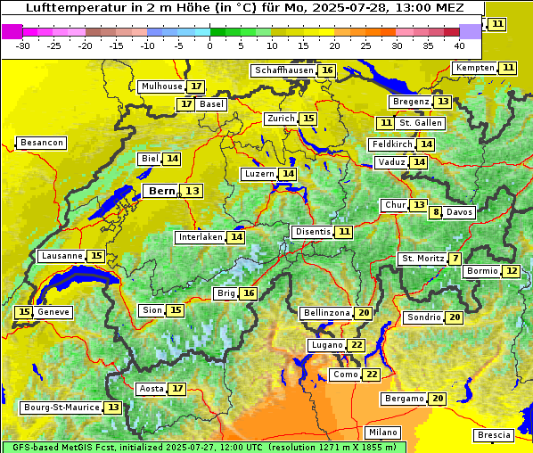 Temperatur, 28. 7. 2025
