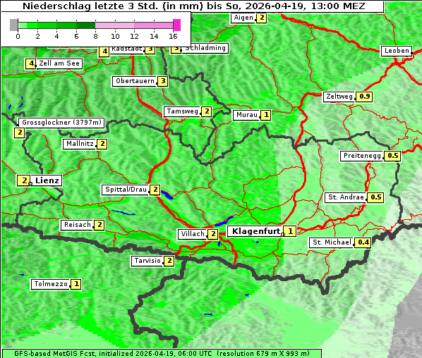 Niederschlag, 19. 4. 2026