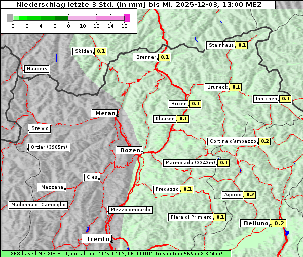 Niederschlag, 3. 12. 2025