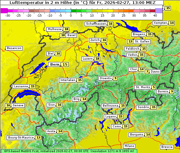Temperatur, 27. 2. 2026