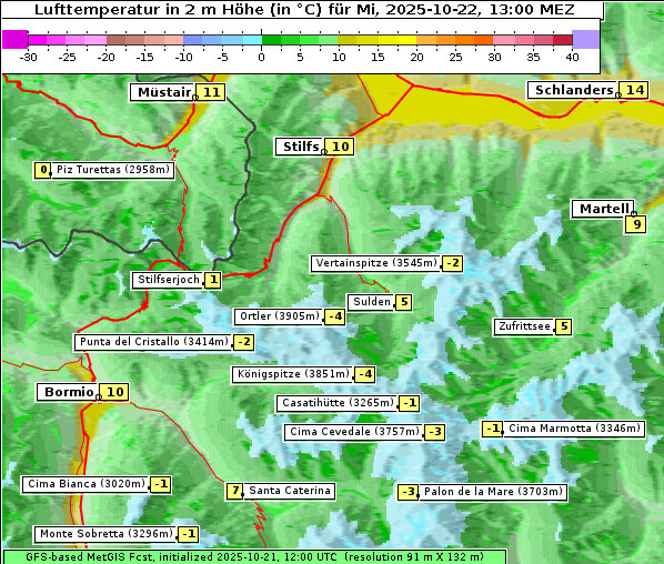 Temperatur, 22. 10. 2025
