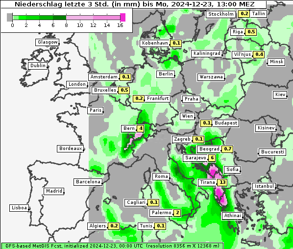 Niederschlag, 23. 12. 2024