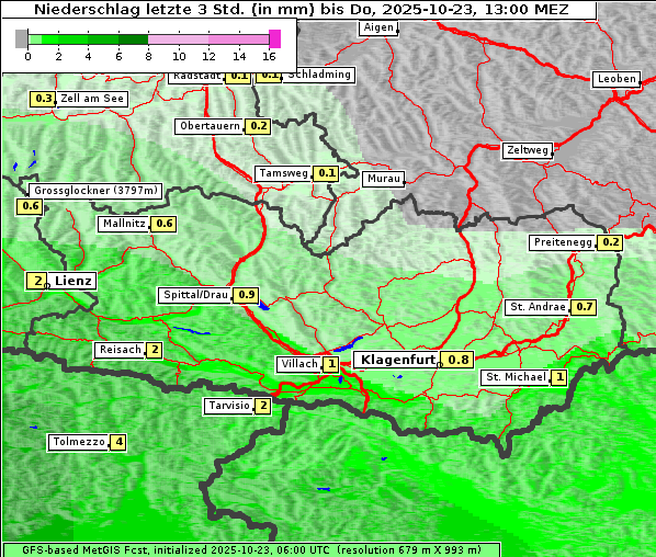 Niederschlag, 23. 10. 2025