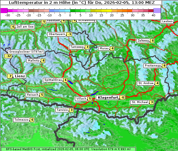 Temperatur, 5. 2. 2026