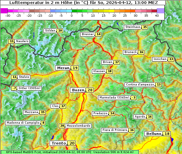 Temperatur, 12. 4. 2026