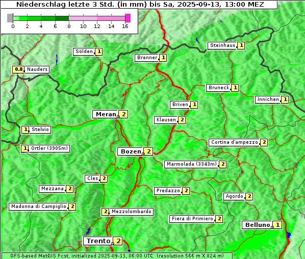 Niederschlag, 13. 9. 2025