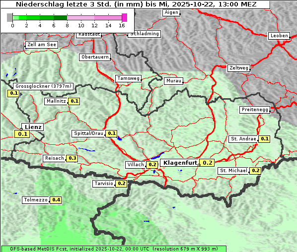 Niederschlag, 22. 10. 2025