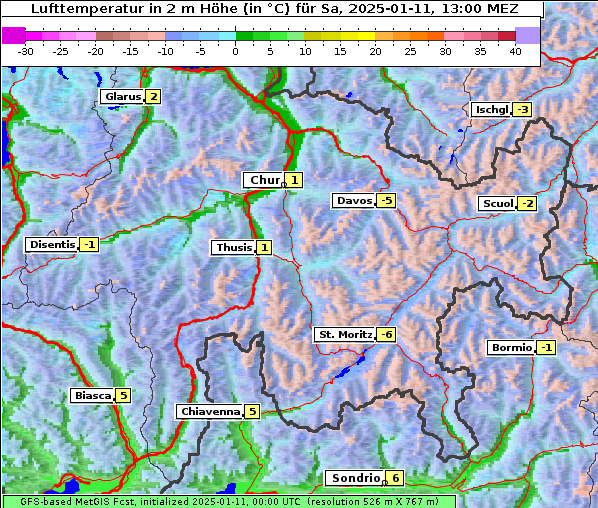 Temperatur, 11. 1. 2025