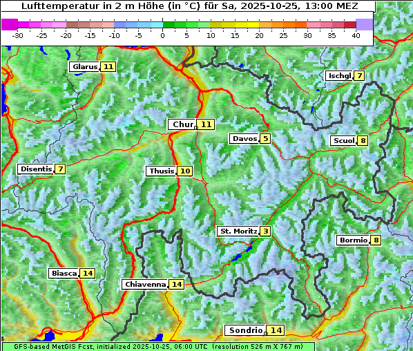 Temperatur, 25. 10. 2025