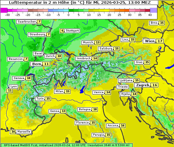 Temperatur, 25. 3. 2026