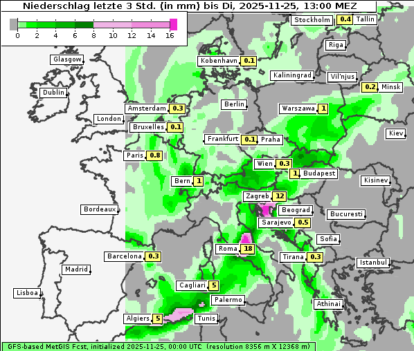 Niederschlag, 25. 11. 2025
