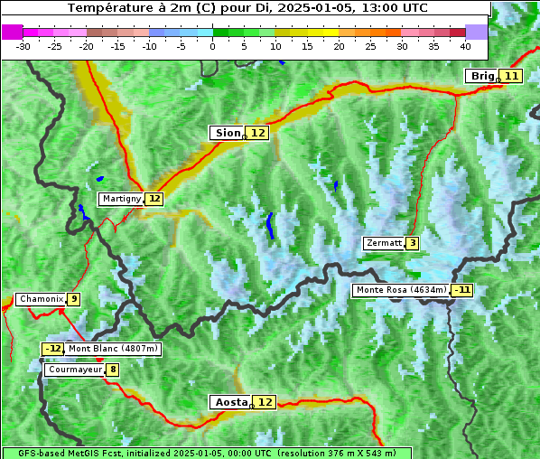 Temperatur, 5. 1. 2025