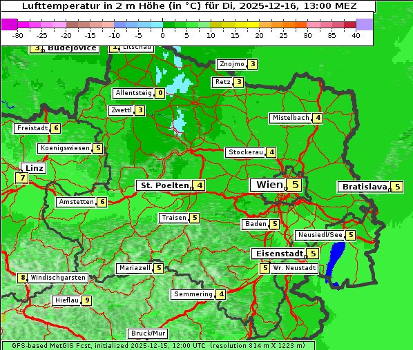 Temperatur, 16. 12. 2025