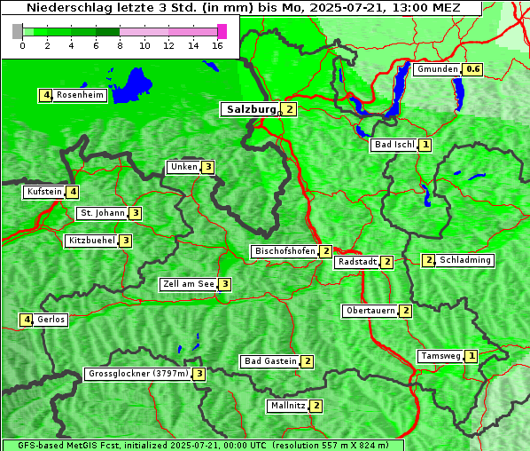 Niederschlag, 21. 7. 2025