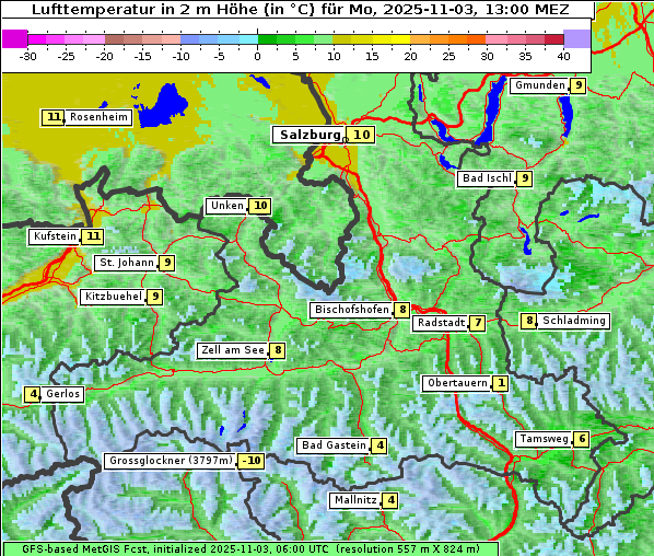 Temperatur, 3. 11. 2025