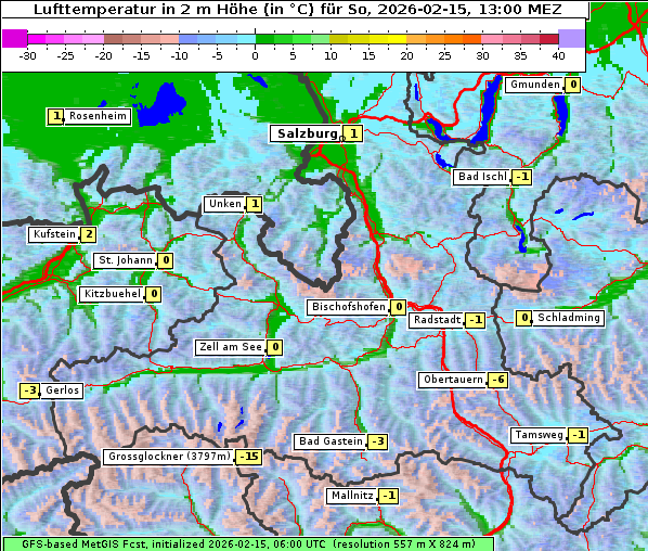 Temperatur, 15. 2. 2026
