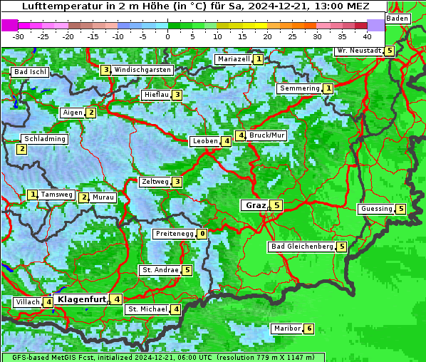 Temperatur, 21. 12. 2024