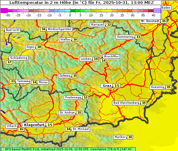 Temperatur, 31. 10. 2025