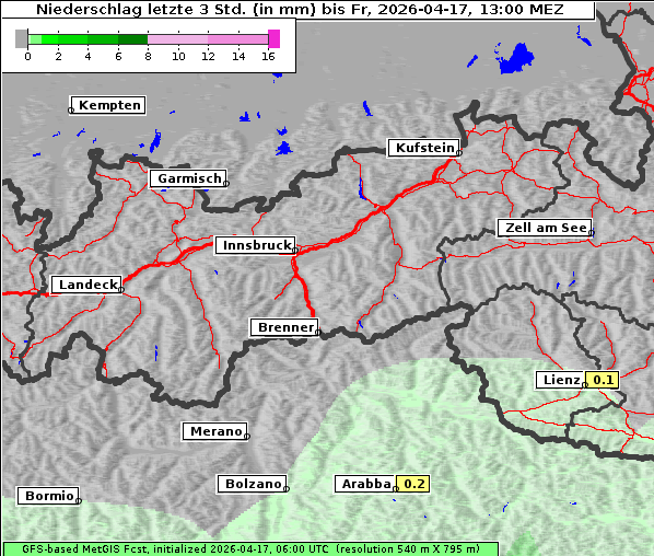 Niederschlag, 17. 4. 2026
