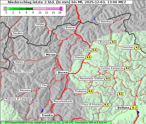 Niederschlag, 3. 12. 2025