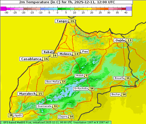 Temperatur, 11. 12. 2025