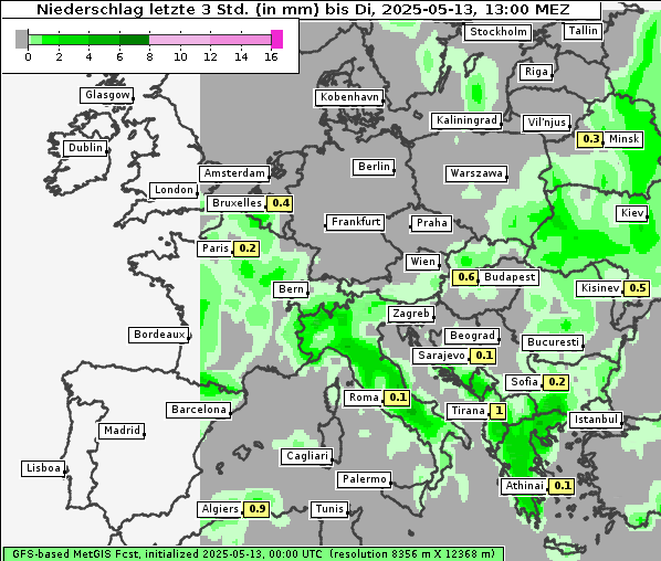 Niederschlag, 13. 5. 2025