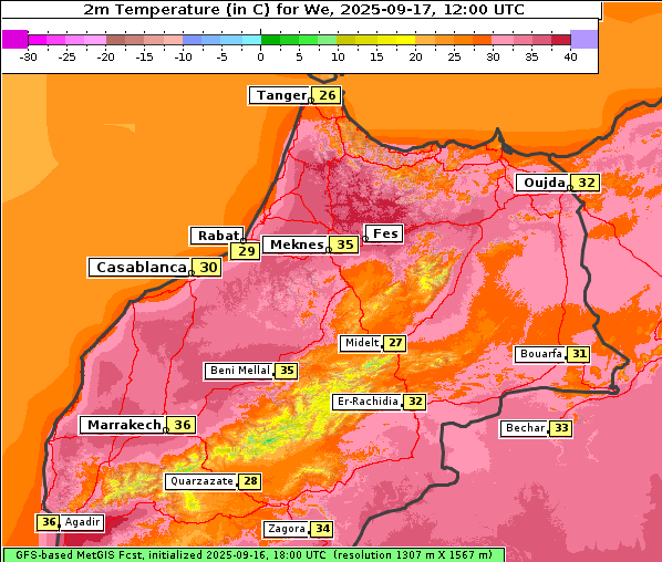 Temperatur, 17. 9. 2025