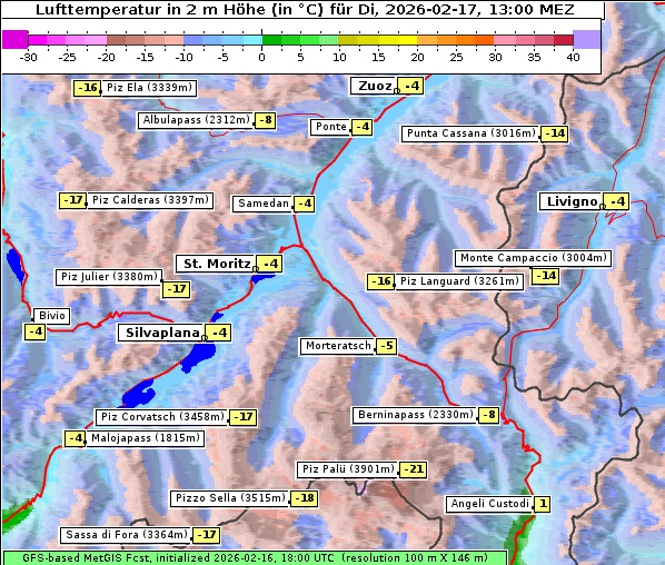 Temperatur, 17. 2. 2026