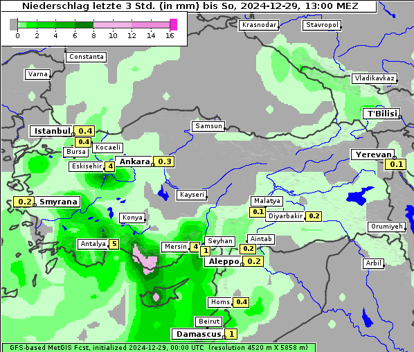 Niederschlag, 29. 12. 2024