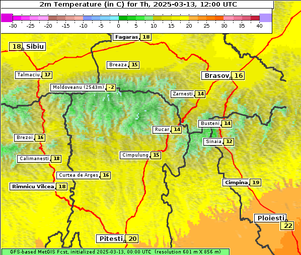 Temperatur, 13. 3. 2025