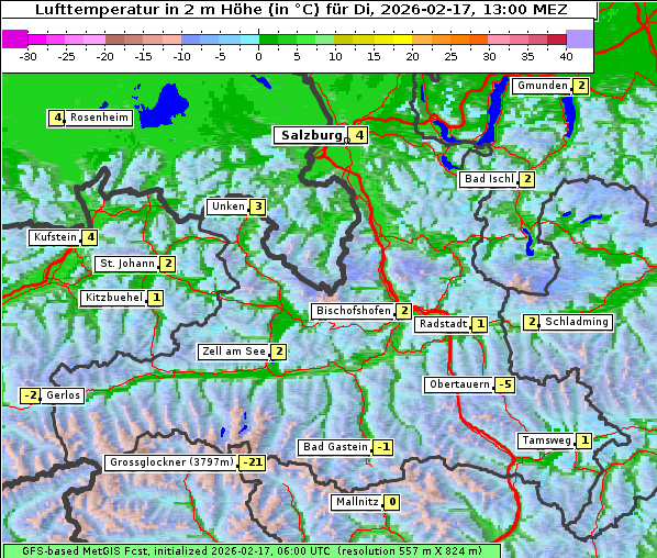 Temperatur, 17. 2. 2026