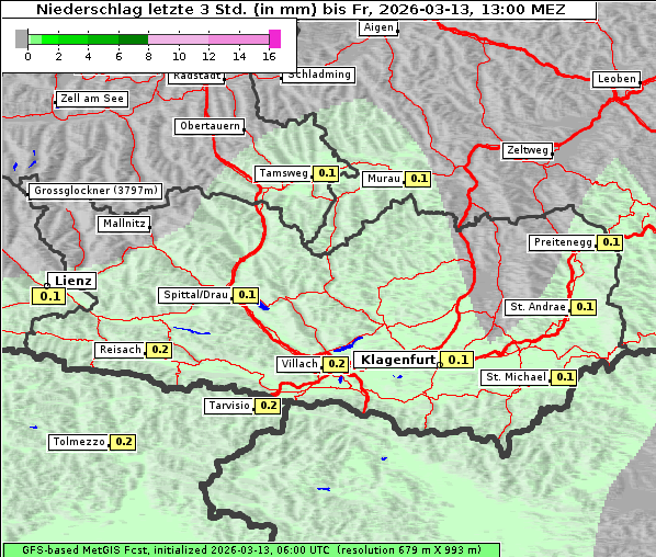 Niederschlag, 13. 3. 2026