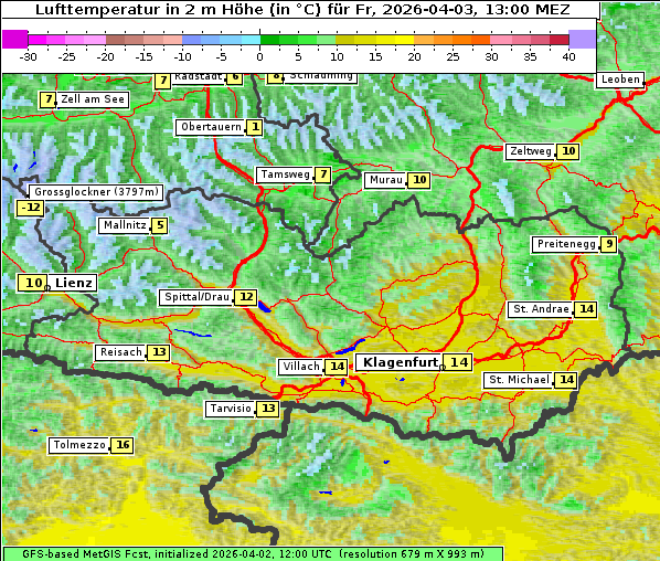 Temperatur, 3. 4. 2026