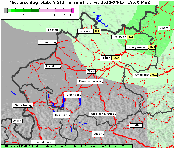 Niederschlag, 17. 4. 2026
