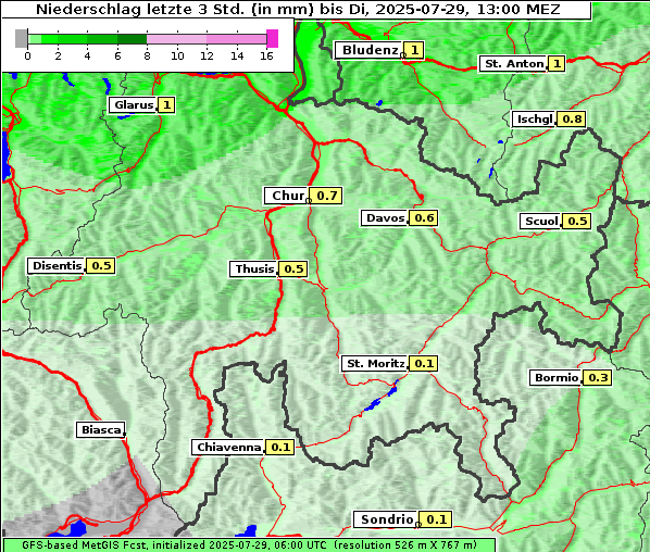 Niederschlag, 29. 7. 2025
