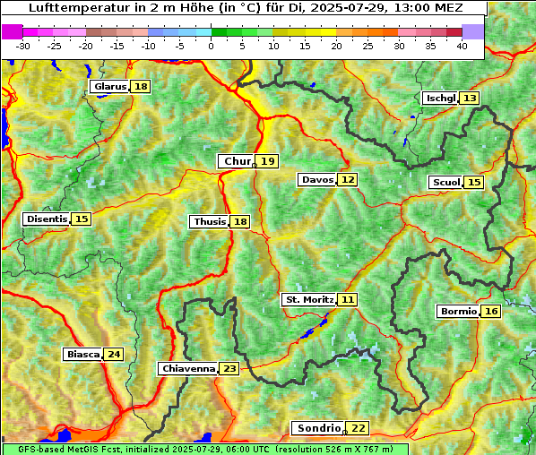Temperatur, 29. 7. 2025