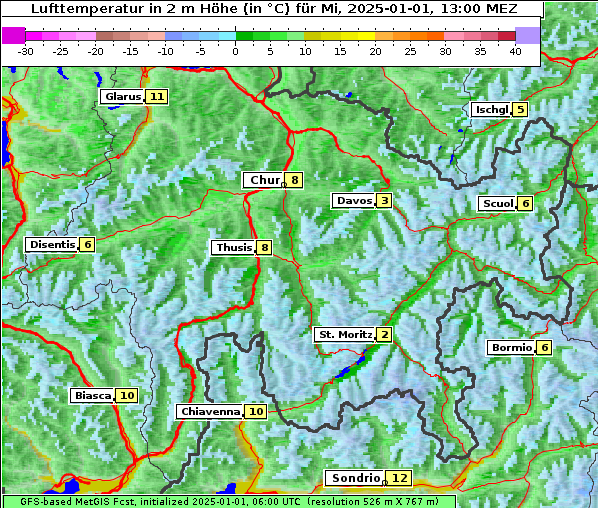 Temperatur, 1. 1. 2025