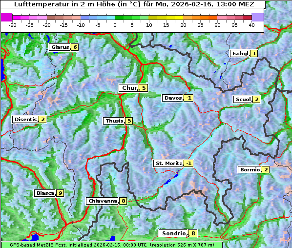 Temperatur, 16. 2. 2026