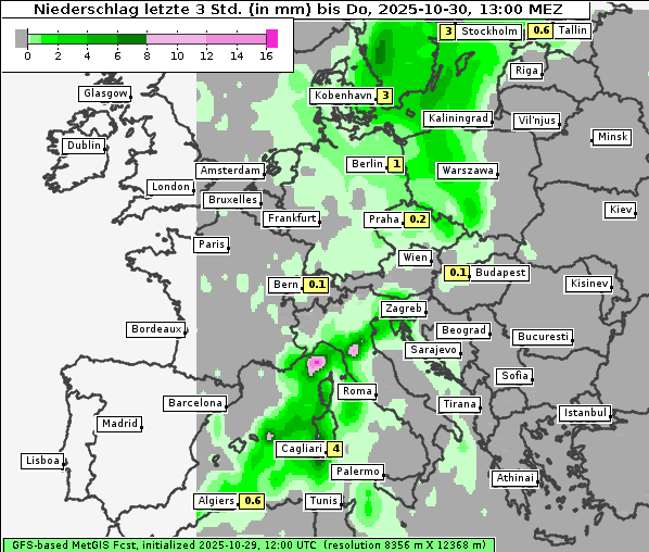 Niederschlag, 30. 10. 2025