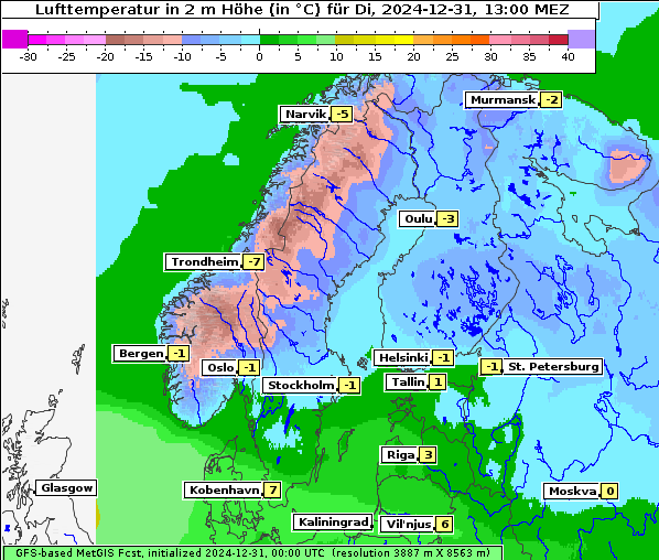 Temperatur, 31. 12. 2024