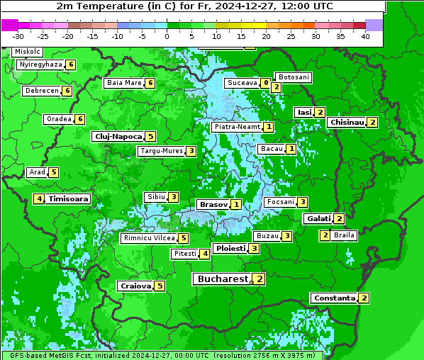 Temperatur, 27. 12. 2024