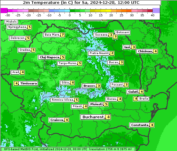 Temperatur, 28. 12. 2024