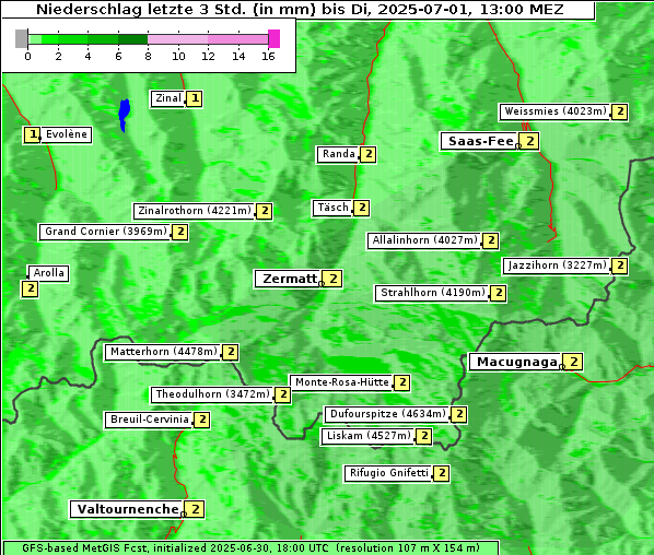 Niederschlag, 1. 7. 2025