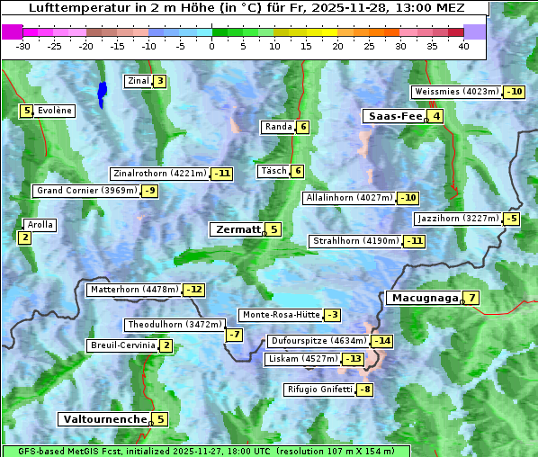 Temperatur, 28. 11. 2025