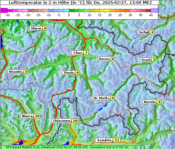 Temperatur, 27. 2. 2025