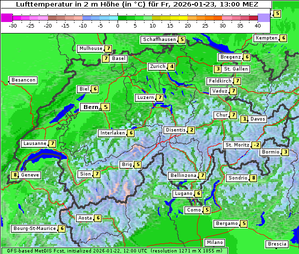 Temperatur, 23. 1. 2026